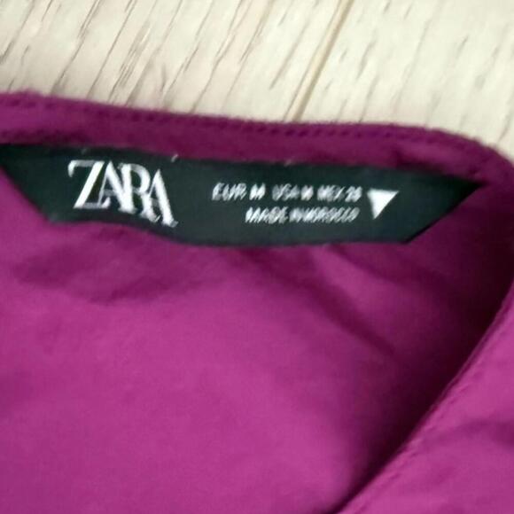 Zara Fuchsia Tiered/Babydoll Dress Medium Tafeta iconic bloggers favourite mini - Picture 12 of 12